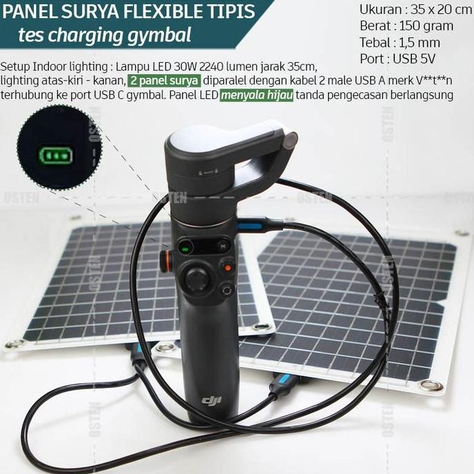 Solar panel monokristalin lentur flexible ringan tipis 10W / HP Charger / cas ponsel tenaga surya ma