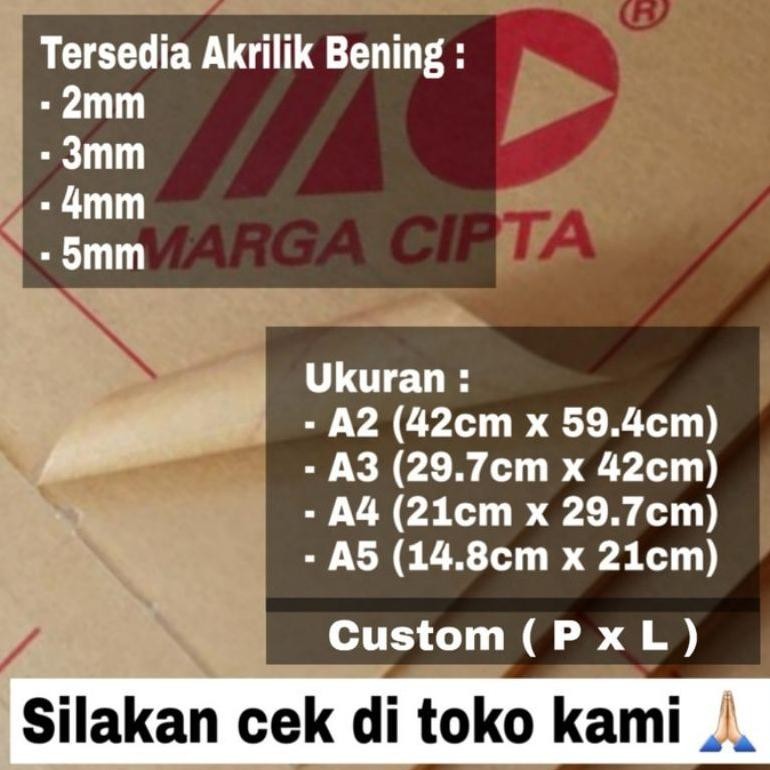 

JH8 AKRILIK lembaran 5mm uk. A4 / Akrilik bening / Marga cipta / Acrylic