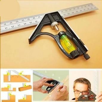 

JH8 Penggaris Tukang Siku Mistar Multifungsi ada Waterpass 12