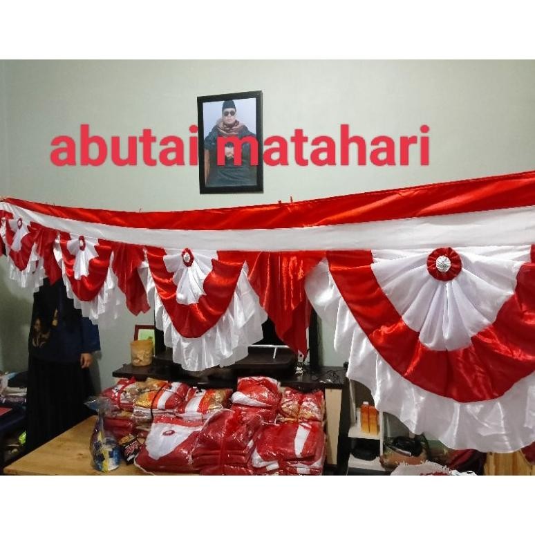 MINDU Background full abutai (kain pelamin) 10 gelombang