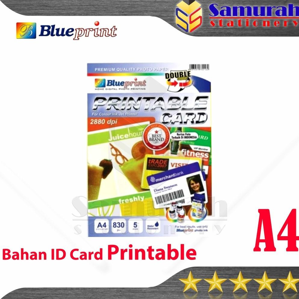 

JH8 Bahan ID Card Blueprint Ukuran A4 830 Um / Printable Card BP - GPA4210
