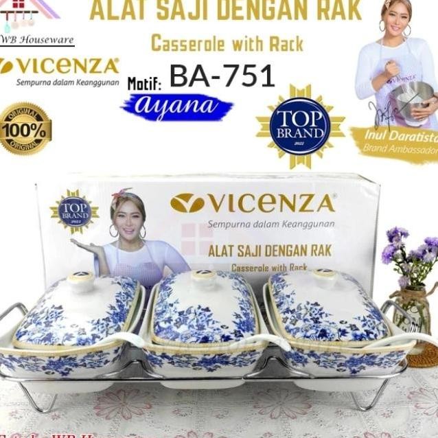 Vicenza Casserole Prasmanan Set Rak Wadah Saji Makanan Ba 751 Motif Ayanamawarmelati
