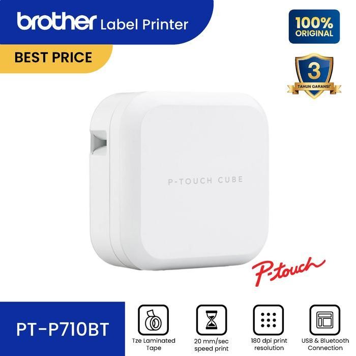 

Brother P-Touch Cube Pt-P710Bt Printer Label Maker Ptp710Bt Original Dan Terpercaya