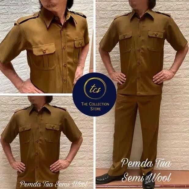 Seragam Setelan Semi Wool Pemda PNS, Safari Pemda Pria, baju seragam AS