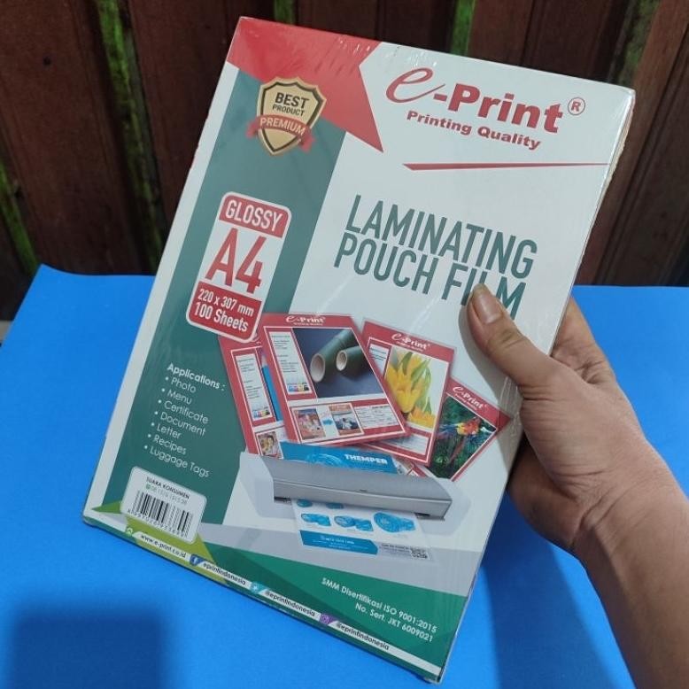 

JH8 50 Lembar Plastik Laminating A4/F4 EPRINT ( Kualitas Terpercaya ) PACKING AMAN