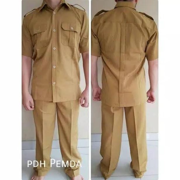 Set Baju Seragam PDH PNS ASN Pemda Khaki Pria Laki Laki Cowok Terlaris AS