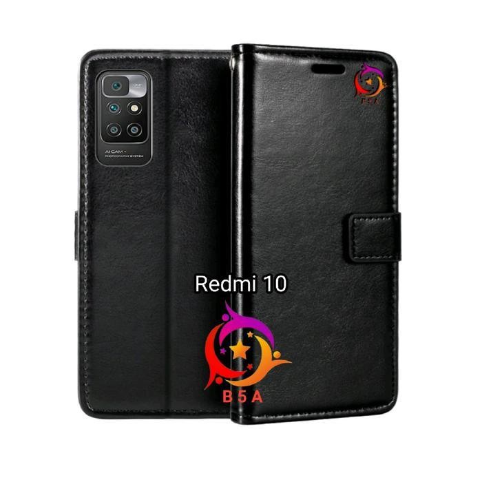 Case Xiaomi Redmi 10 Flip Cover Wallet Leather Casing Dompet Kulit ( Case Redmi 10 ) Slot Card Warna