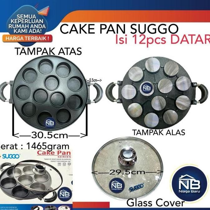 CETAKAN KUE 12 LUBANG DATAR SUGGO LOYANG KUE APEM