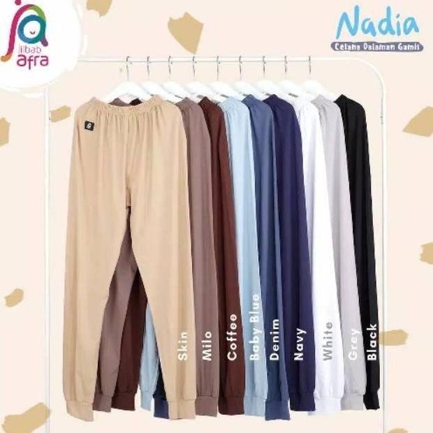 Celana Dalaman Gamis Wanita Celamis Jumbo Bahan Kaos Adem Tebal Nadia
