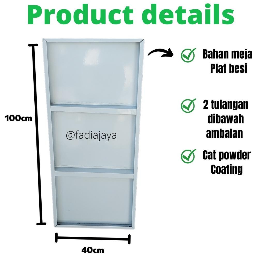 HJK Meja Kompor Gas 2 Tungku Rak Adjustable Besi