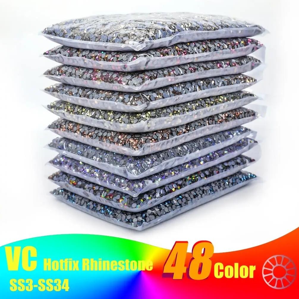 

Big Bag 36 Pop Colors Wholesale Large Packing Dmc Hotfix Rhinestones Flatback Glass Iron On For Wedding Dress Decorations