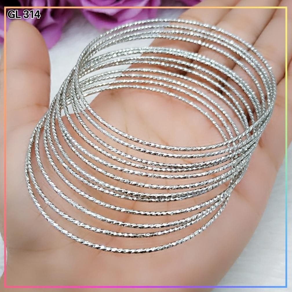 Gelang xuping gelang dewasa keroncong tipis silver perhiasan lapis emas GL 314 MURAH