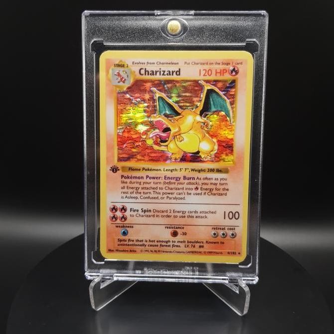 Kartu Pokemon - 1999 Pokemon Game 1st Edition Holo #4 Charizard Rare Original