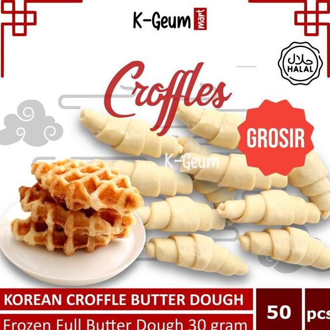 Croffle Croissant Dough Frozen Full Butter Halal 30Gr Isi 50 Pcs