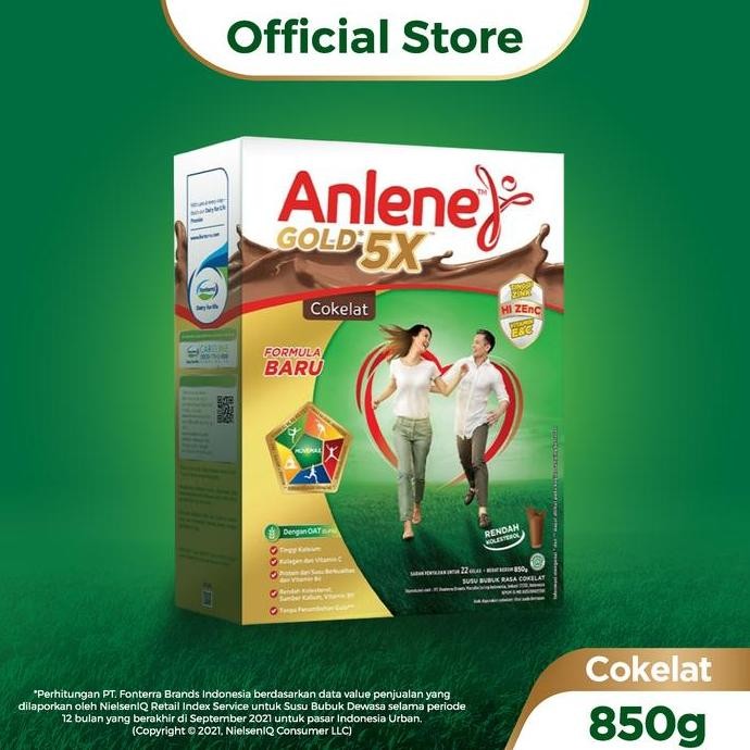 

Anlene Gold 5X Susu Bubuk Dewasa Cokelat 850G - Tulang & Sendi