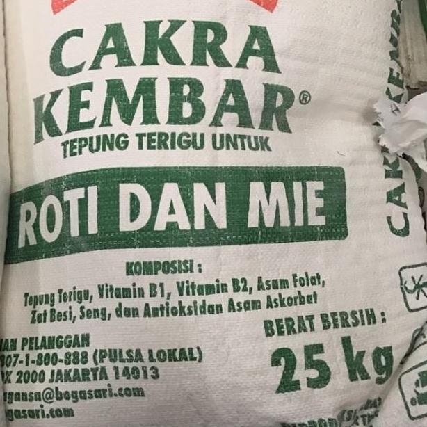 

Cakra Kembar - Tepung Terigu Cakra Kembar 25Kg - Gosend/Grab Only!!