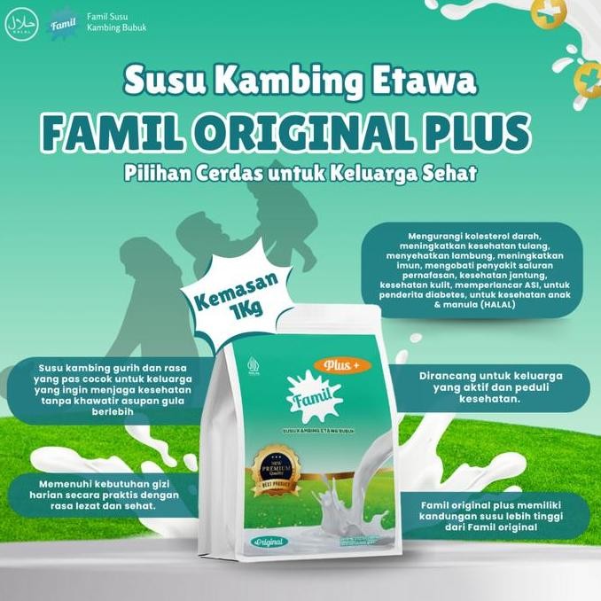 

Susu Kambing Etawa Bubuk 1Kg Halal Kaya Manfaat / Famil Original Plus