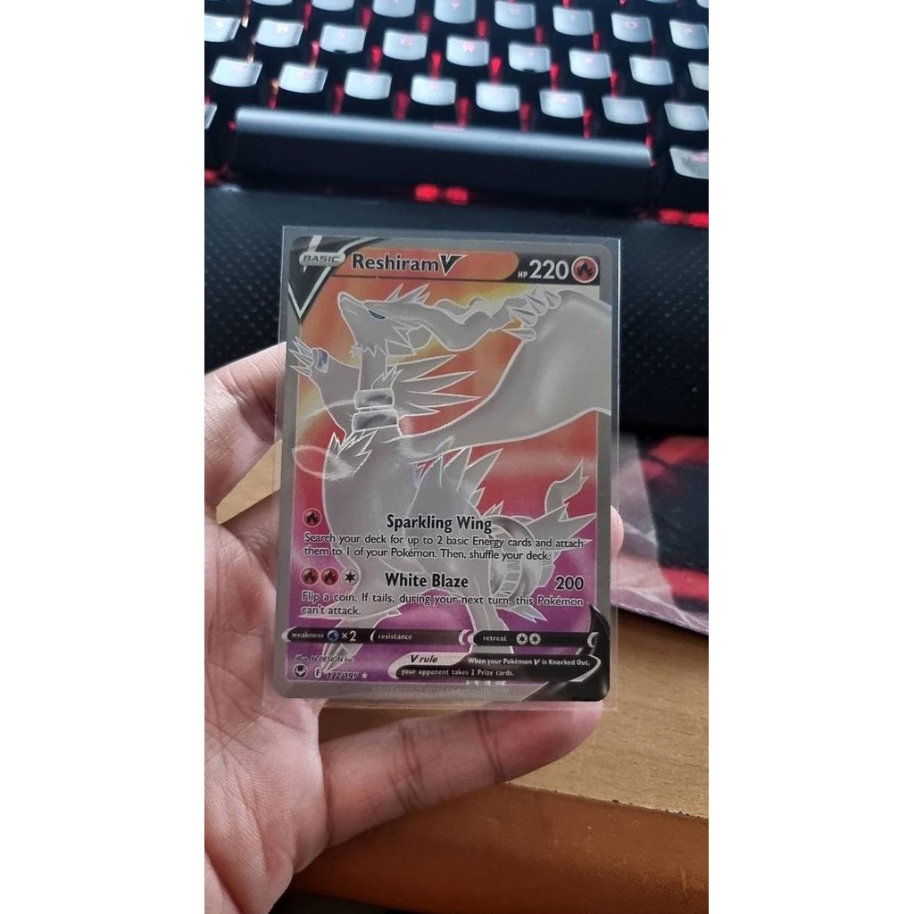 Reshiram V - 172/195 - Full Art Ultra Rare Sword & Shield: Silver Temp Rare Original