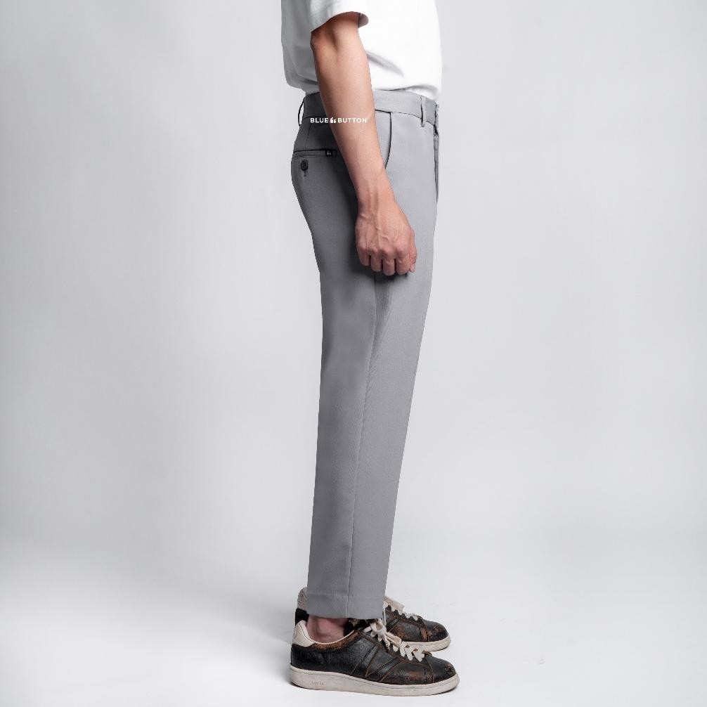 asd-86 fg-80 PL30 BlueButton Celana Bahan Pria Slim Fit Ankle Pants Air - Light Grey Murah Hemat Sal