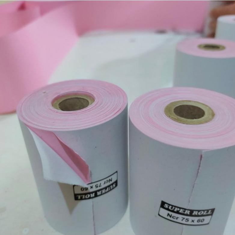 

JH8 Kertas Kasir Ncr 2ply 75x60 paket 10 roll Struk kasir