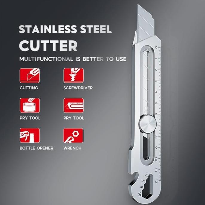 

ready !!! 18MM Heaty Duty Utility Knife Multifunction Stainless Steel estilete profissional ferramenta Large Wallpaper Cutting Tools
