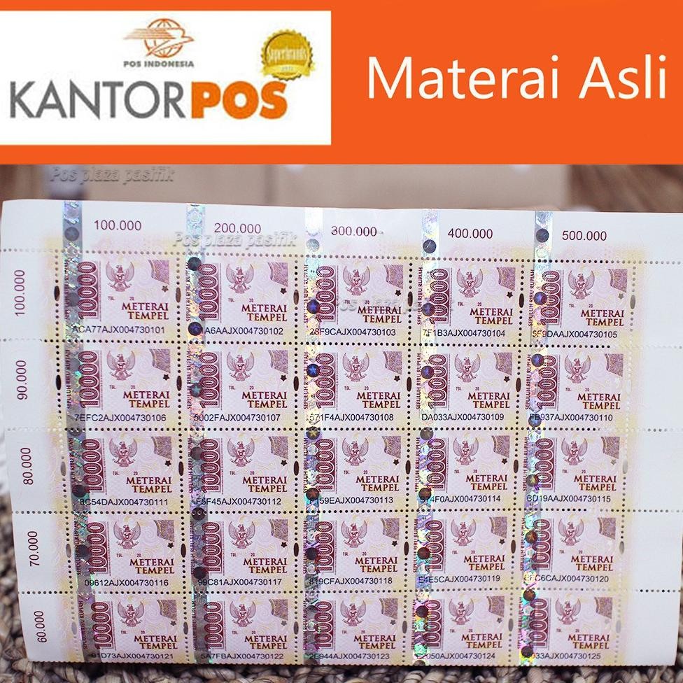 

JH8 JUAL MATERAI 10000 ASLI AGEN POS ISI 100 PCS