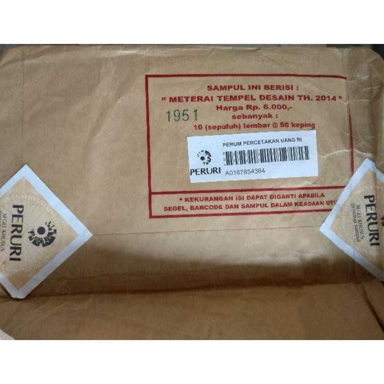 

JH8 materai Rp6000 tahun 2010 sampai 2014 asli original