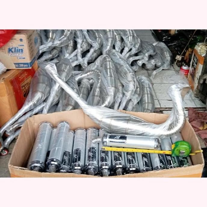 KNALPOT RACING AITECH RX KING TYPE COBRA REPSOL GEN 2 SILVER BLACK ORIGINAL RX KING Motor terlaris