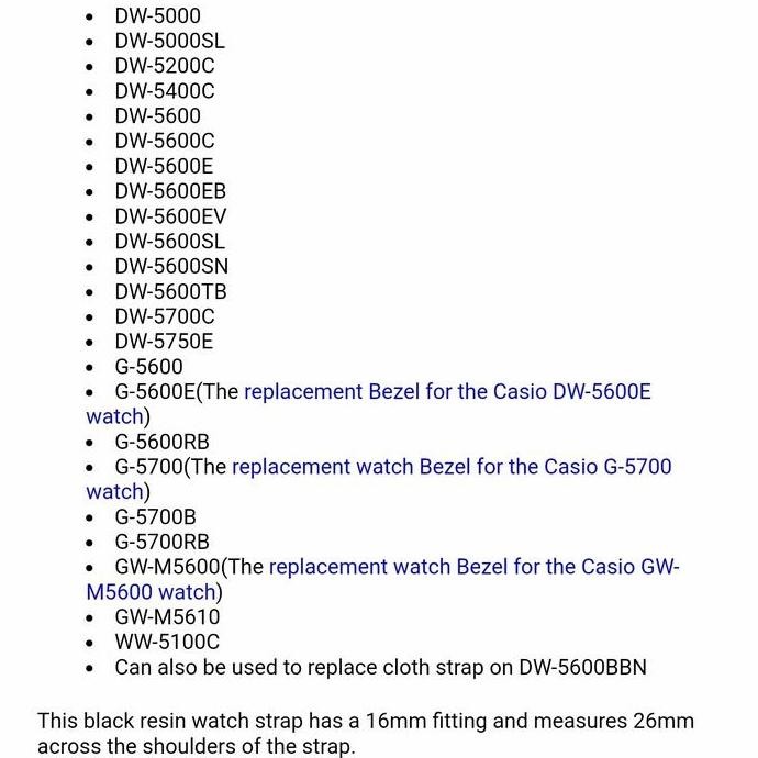 new  STRAP G-SHOCK DW-5000SL / DW-5600E / G-5600 / G-5600E / Casio Original