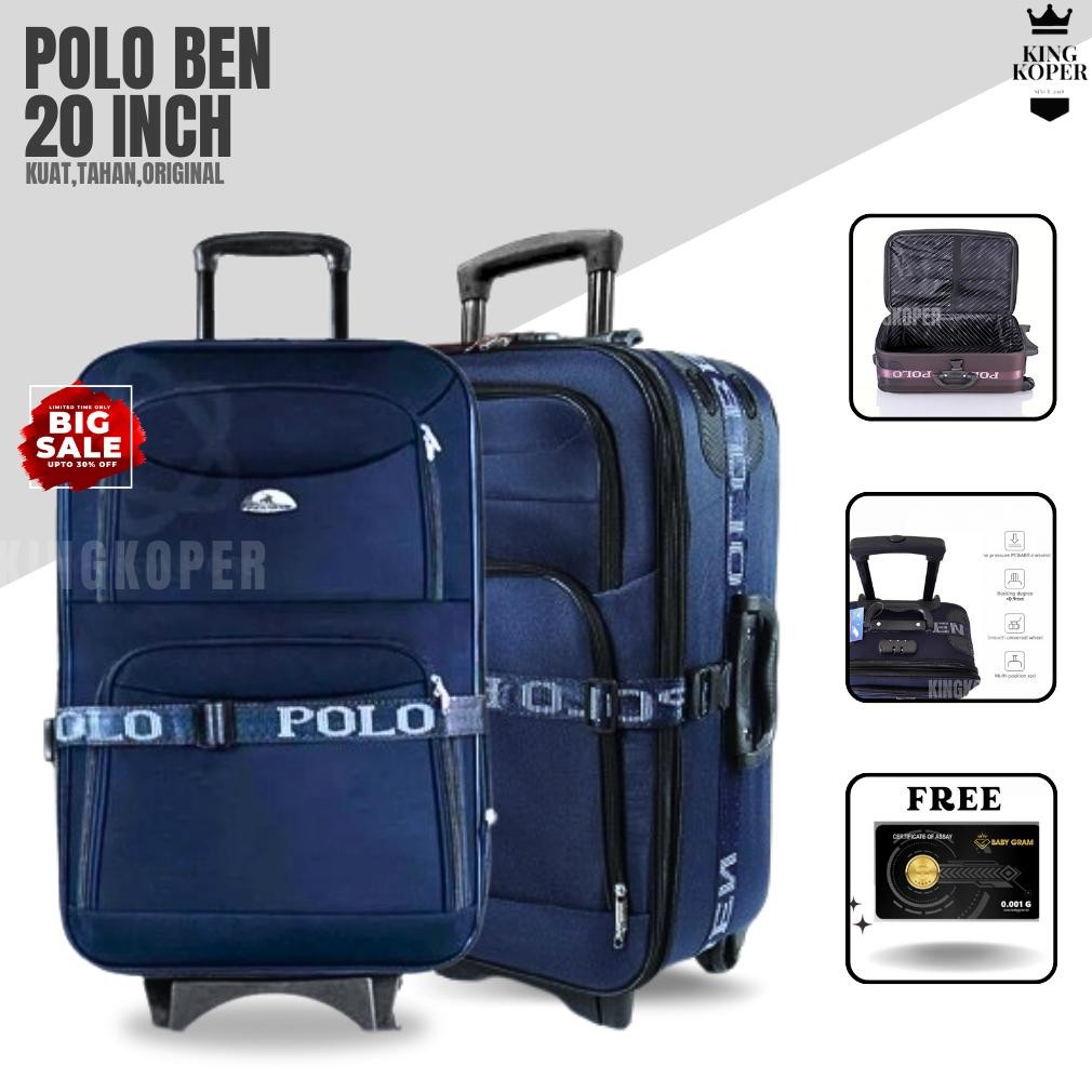Koper Polo 20 inch Polo - koper kain - koper bagasi - koper murah - koper bahan - tas koper