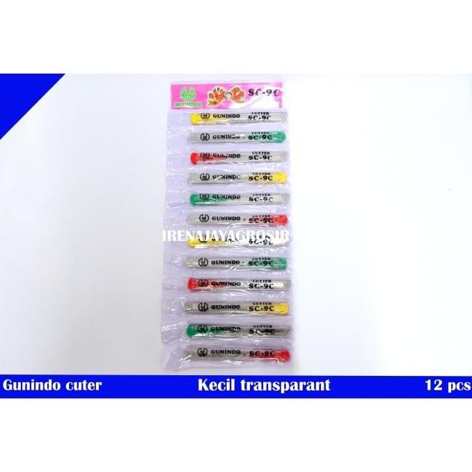 

ready !!! GUNINDO CUTTER KECIL ISI 12 PCS cuter grosir murah transprant