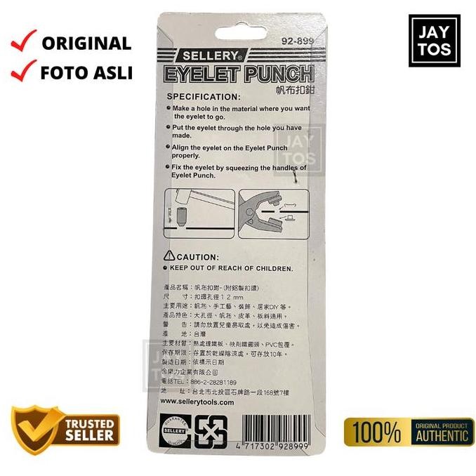 

ready !!! Sellery 92-899 Tang Mata Ayam Pelubang 12 mm Eyelet Punch Pembolong Original Garansi
