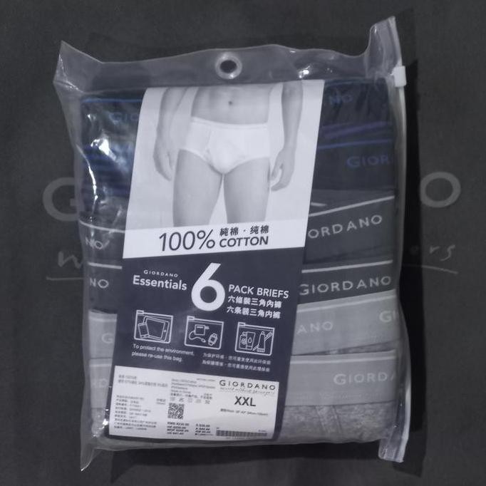 Celana Dalam Pria 1 Pack / 6 Pcs Giordano Original ( Warna Random )