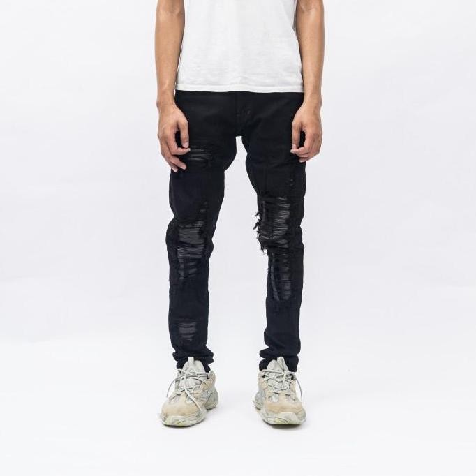 H1 Leather Patch - Black - Celana Jeans