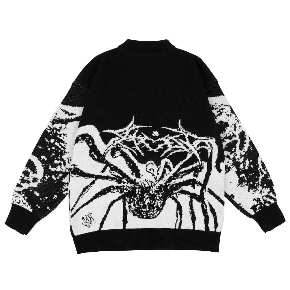 hjg-7 Ox04 TY69 GRDT - Invasion Knitwear Black White Sale Premium Murah