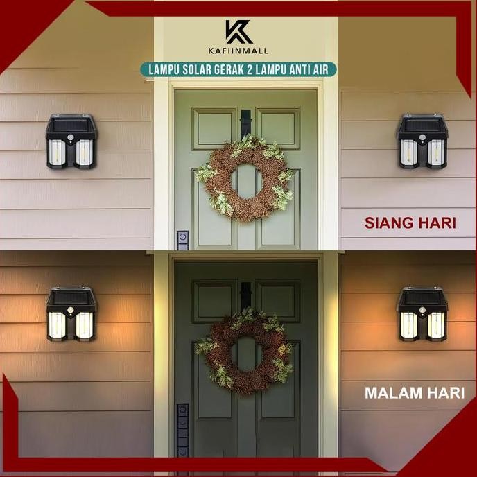 TGR Lampu Dinding Tenaga Surya Sensor Gerak Tahan Air Lampu Solar Matahari Hias Taman Outdoor Tanpa 