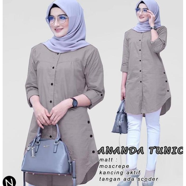 Sf Ananda Tunic Baju Atasan Tunic Fashion Wanita Model Terbaru,