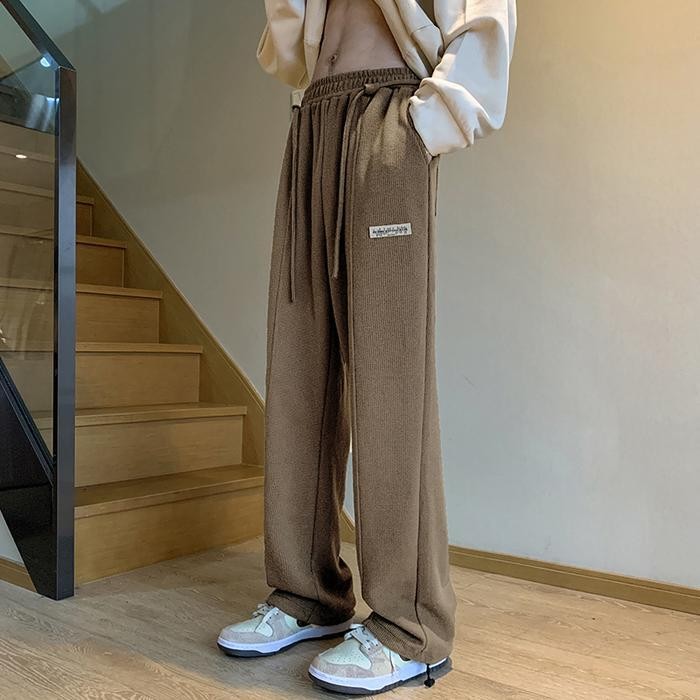 Putih Celana Panjang Polos Unisex Celana Loose Pants Celana Santai Celana Korean Style Celana Olahra