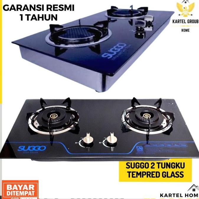 Murah Kompor Gas Suggo Tanam 2 Tungku Kompor Gas Kaca Sni