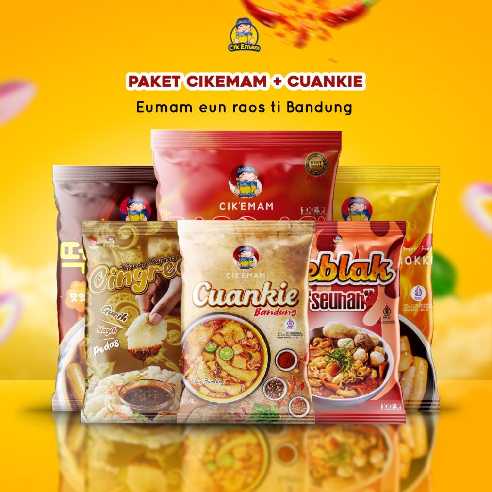 

READY STOK Cik'Emam - PAKET CIKEMAM + CUANKI ( Baso Aci Seblak Cuanki Cingrea (Cireng Salarea) ) - (Baso Aci Rabokki Topokki Cuanki) Siap kirim
