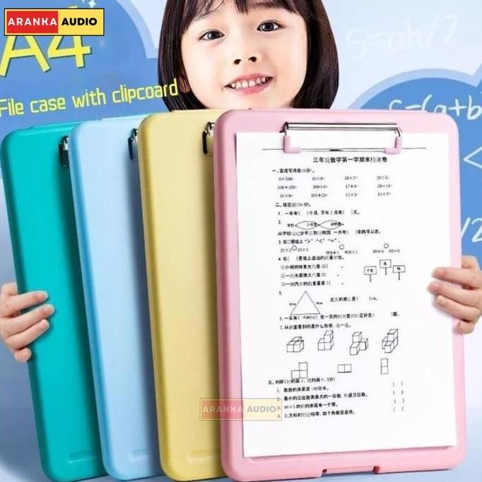 

A4 2 In1 Clipboard + Storage Alas Papan Ujian Papan Jalan Klip Kertas Ujian Clipboard Clip Board WS