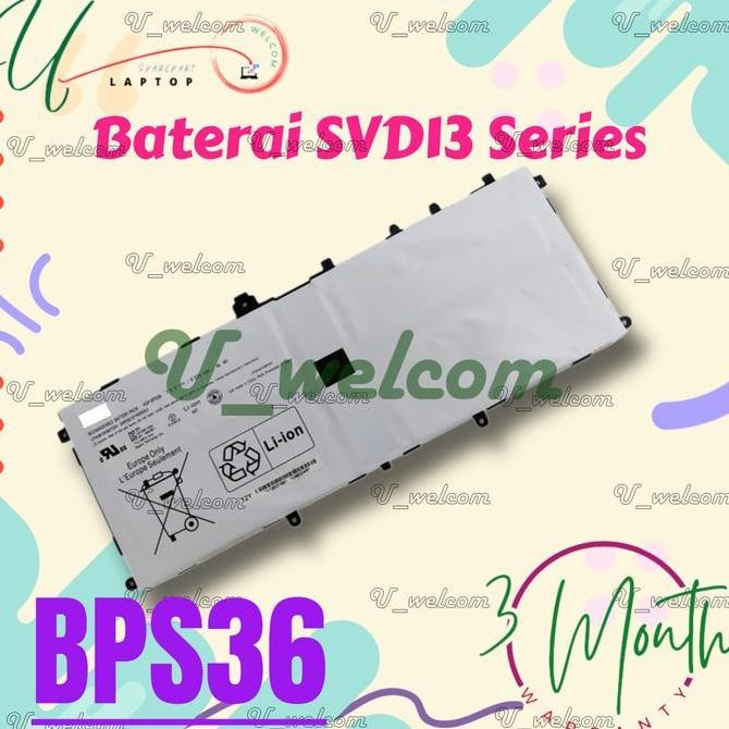 Baterai Vgp-Bps36 Bps36 Vaio Duo 13.3" Svd13213Stw Svd1322S7C Svd13211Cg Svd1323Ycgw Svd132A14L Svd1