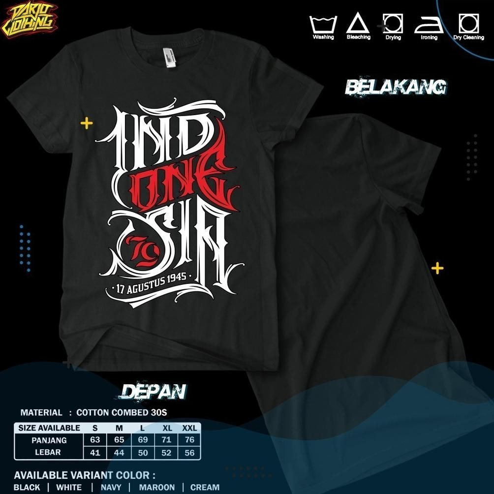 Terbaru Kaos Indonesia 76 Tahun Combed 30S