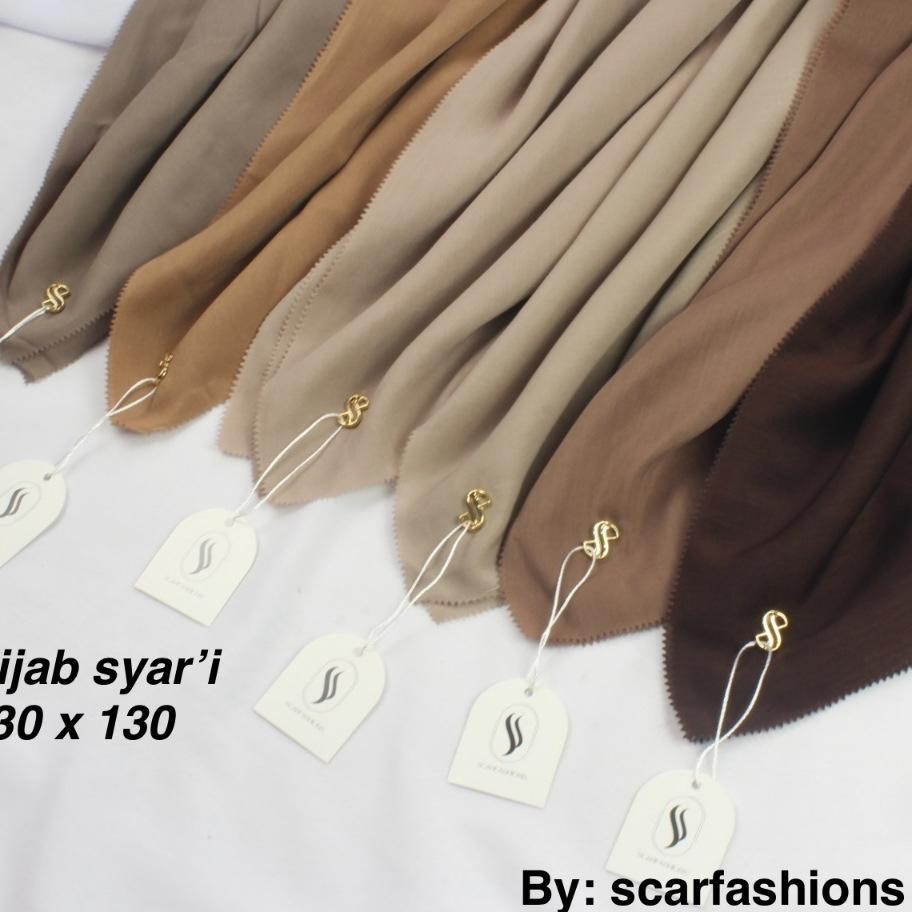 Jilbab Segi Empat Voal Syari Jumbo Polos By Scarfashion Ukuran 130X130
