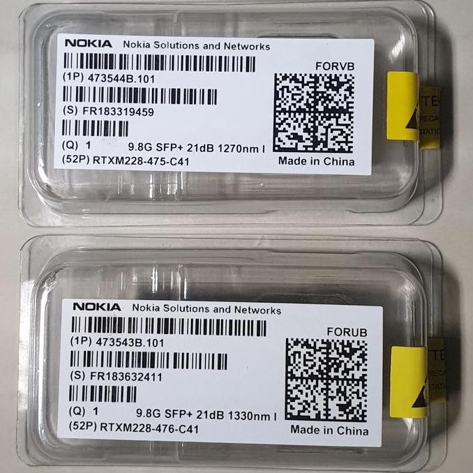Sfp+ Bidi Nokia 10G 40Km Single Core Network Transceiver (Sepasang) New Stok