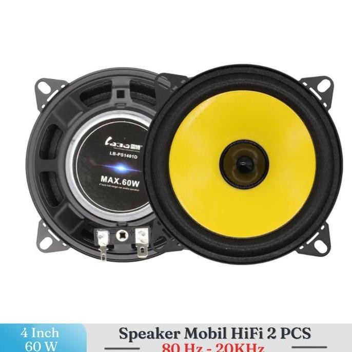 2PCS Speaker Subwoofer Pintu Mobil 4 Inch 4"