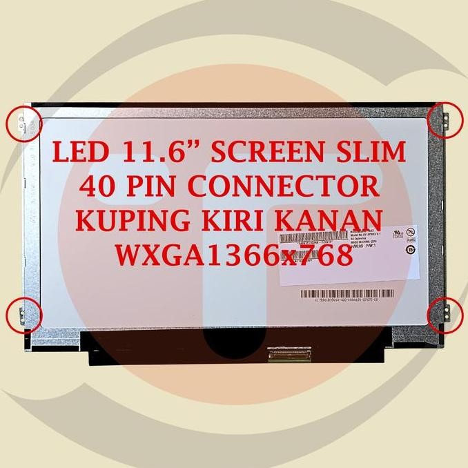 Lcd Led Hp Stream 11-D 11-D019Ns 11-D017Nf 11-D026Tu 11.6" Slim 40 Pin New Stok
