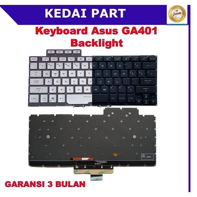 Keyboard Asus Rog Zephyrus G14 Ga401 Ga401Qh Ga40Qe Backlight Backlite New Stok