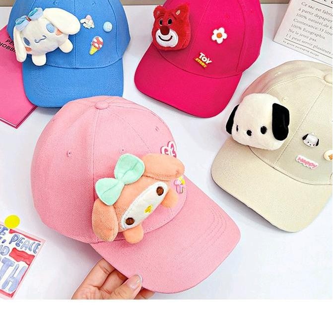 SANRIO TOPI ANAK  3D TOPI BASEBALL MOTIF KUROMI MELODY CINNAMOROLL LOTSO KUROMI TERBARU ASLI 100% OR