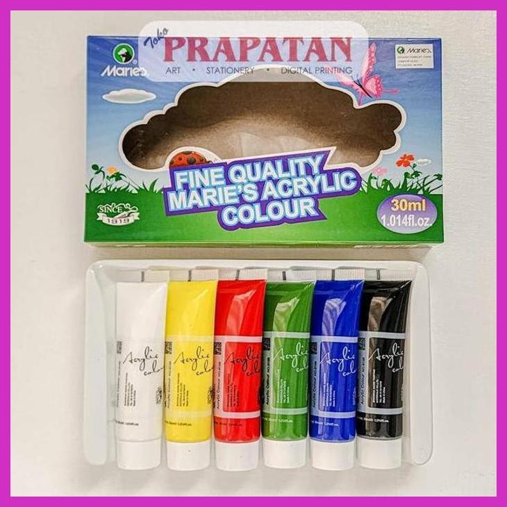 

( SEKOLAH / LUKIS ) READY CAT AKRILIK SET MARIES 6X30ML | MARIES ACRYLIC SET (SENI / MENGGAMBAR / ART / KERAJINAN ) PACKING AMAN